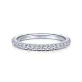 Gabriel & Co. 14k White Gold Contemporary Curved Wedding Band