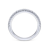 Gabriel & Co. 14k White Gold Contemporary Curved Wedding Band