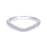 Gabriel & Co. 14k White Gold Contemporary Curved Wedding Band