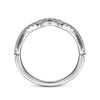 Gabriel & Co. 14k White Gold Victorian Curved Wedding Band