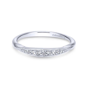 Gabriel & Co. 14k White Gold Contemporary Curved Wedding Band