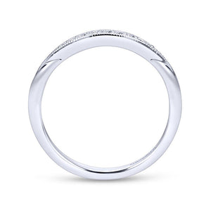 Gabriel & Co. 14k White Gold Contemporary Curved Wedding Band