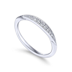 Gabriel & Co. 14k White Gold Contemporary Curved Wedding Band