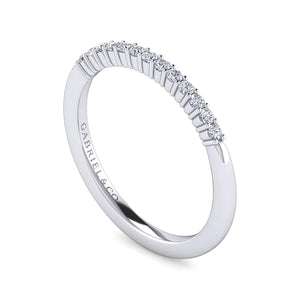 Gabriel & Co. 14k White Gold Contemporary Diamond Wedding Band