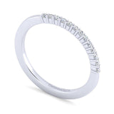 Gabriel & Co. 14k White Gold Contemporary Diamond Wedding Band