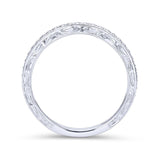 Gabriel & Co. 14k White Gold Victorian Diamond Wedding Band