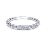 Gabriel & Co. 14k White Gold Victorian Diamond Wedding Band