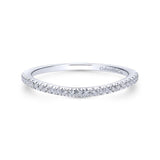 Gabriel & Co. 14k White Gold Contemporary Curved Wedding Band