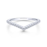 Gabriel & Co. 14k White Gold Contemporary Curved Wedding Band