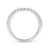 Gabriel & Co. 14k White Gold Contemporary Curved Wedding Band