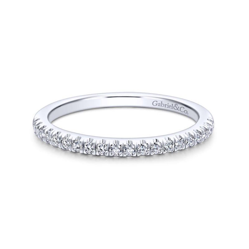 Gabriel & Co. 14k White Gold Contemporary Anniversary Wedding Band