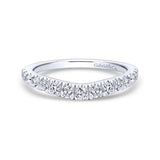 Gabriel & Co. 14k White Gold Contemporary Curved Wedding Band