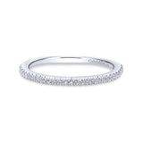 Gabriel & Co. 14k White Gold Contemporary Curved Wedding Band