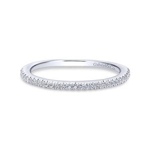 Gabriel & Co. 14k White Gold Contemporary Curved Wedding Band