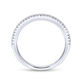 Gabriel & Co. 14k White Gold Contemporary Curved Wedding Band