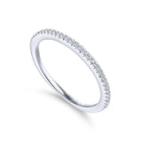 Gabriel & Co. 14k White Gold Contemporary Curved Wedding Band