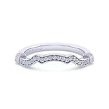 Gabriel & Co. 14K White Gold Victorian Curved Wedding Band