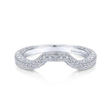 Gabriel & Co. 14k White Gold Victorian Curved Wedding Band