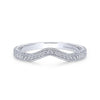 Gabriel & Co. 14k White Gold Victorian Curved Wedding Band