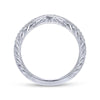 Gabriel & Co. 14k White Gold Victorian Curved Wedding Band