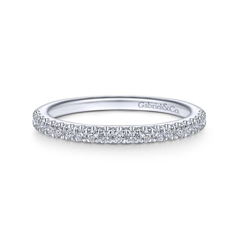 Gabriel & Co. 14k White Gold Contemporary Anniversary Wedding Band