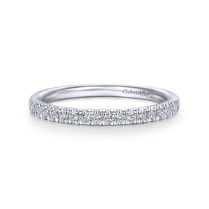 Gabriel & Co. 14k White Gold Contemporary Diamond Wedding Band