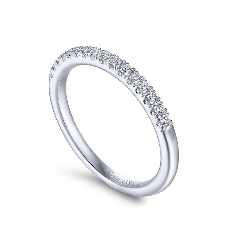 Gabriel & Co. 14k White Gold Contemporary Diamond Wedding Band