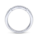 Gabriel & Co. 14k White Gold Victorian Curved Wedding Band