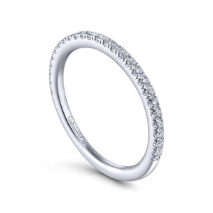 Gabriel & Co. 14k White Gold Contemporary Curved Wedding Band