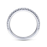 Gabriel & Co. 14k White Gold Contemporary Curved Wedding Band