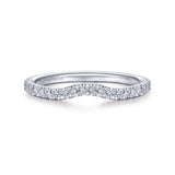 Gabriel & Co. 14k White Gold Contemporary Curved Wedding Band