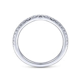 Gabriel & Co. 14k White Gold Contemporary Curved Wedding Band