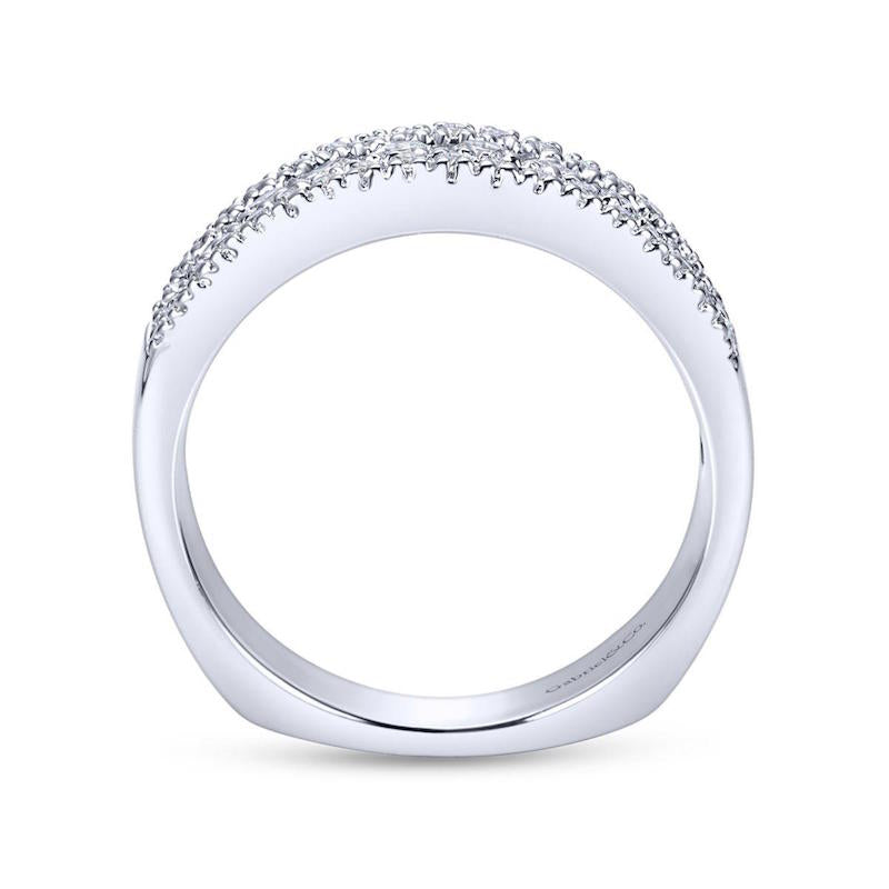 Gabriel & Co. 14k White Gold Contemporary Diamond Wedding Band