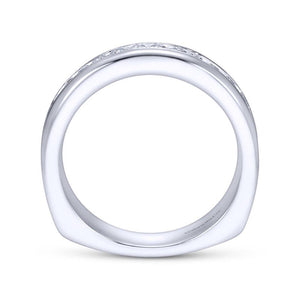 Gabriel & Co. 14k White Gold Contemporary Anniversary Wedding Band