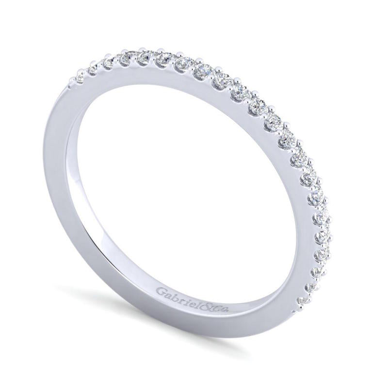 Gabriel & Co. 14k White Gold Contemporary Anniversary Wedding Band