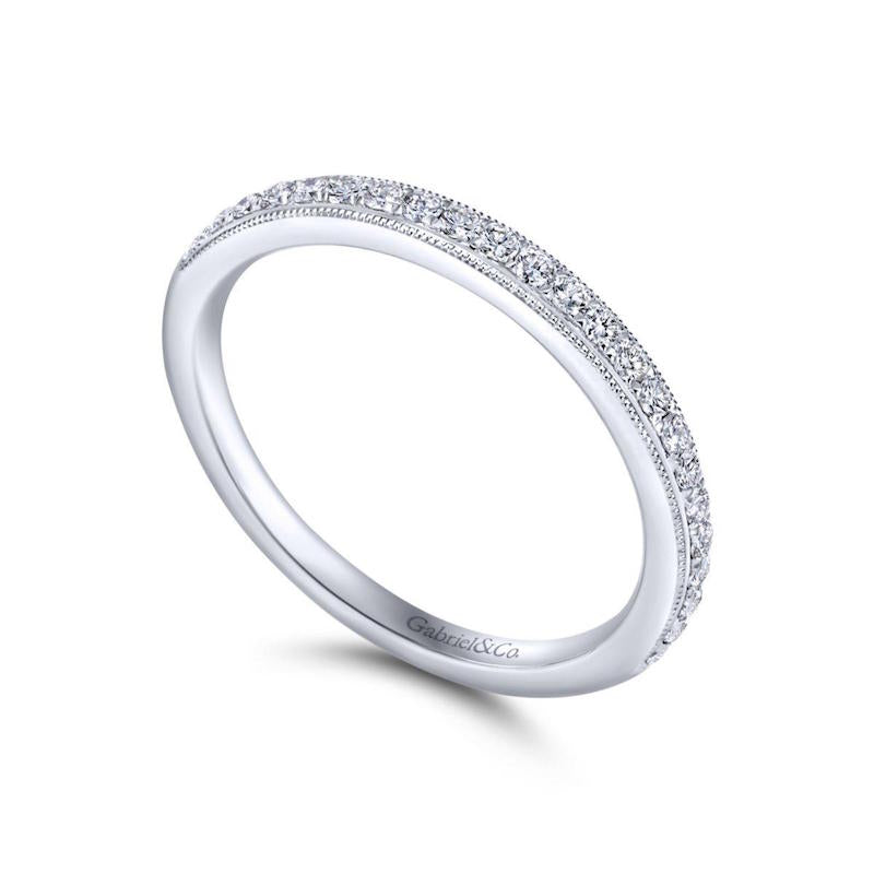 Gabriel & Co. 14k White Gold Contemporary Anniversary Wedding Band