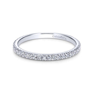 Gabriel & Co. 14k White Gold Contemporary Diamond Wedding Band