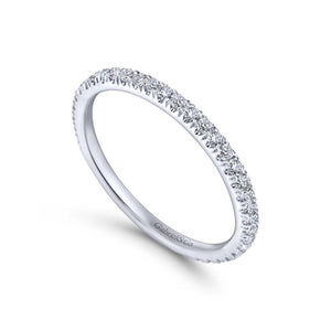 Gabriel & Co. 14k White Gold Contemporary Diamond Wedding Band