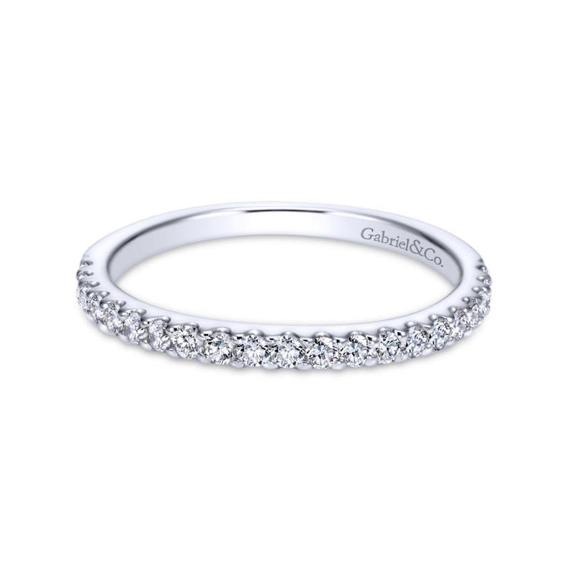 Gabriel & Co. 14k White Gold Contemporary Anniversary Wedding Band