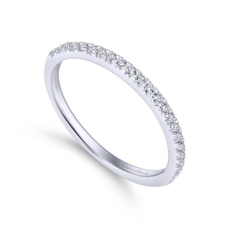 Gabriel & Co. 14k White Gold Contemporary Anniversary Wedding Band