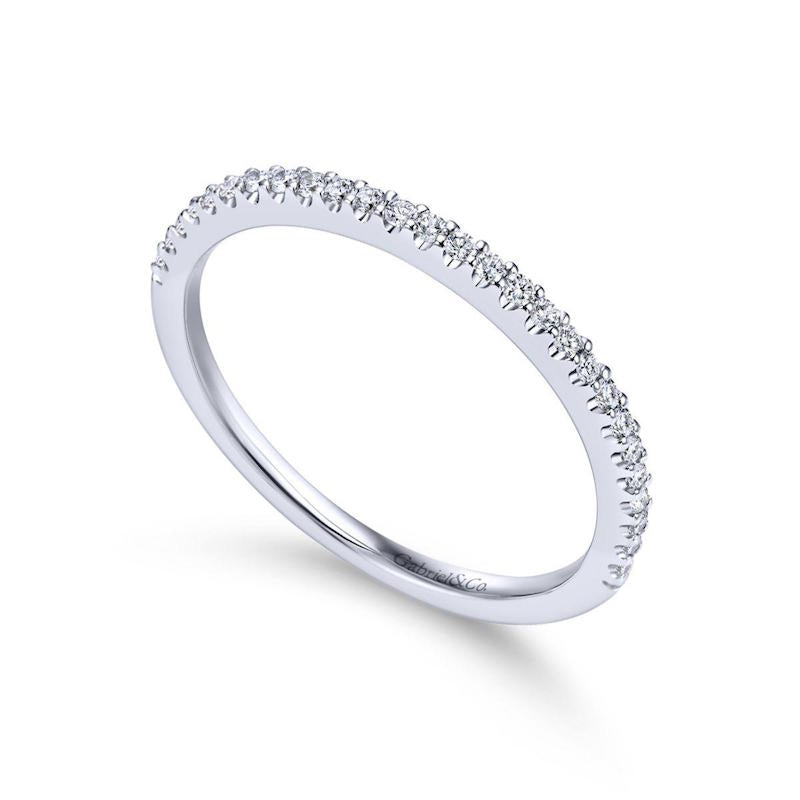 Gabriel & Co. 14k White Gold Contemporary Anniversary Wedding Band