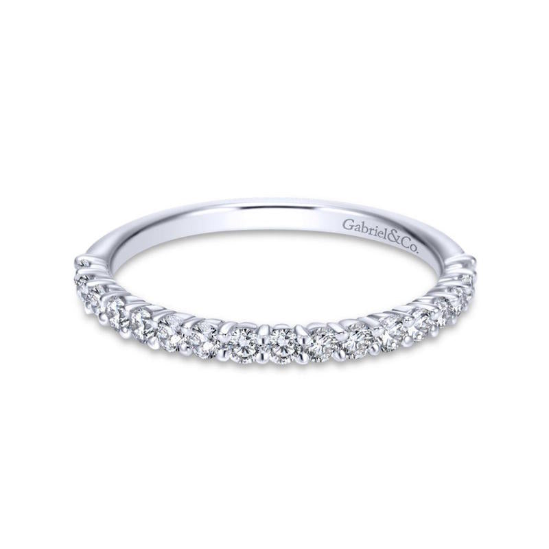 Gabriel & Co. 14k White Gold Contemporary Anniversary Wedding Band