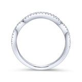 Gabriel & Co. 14k White Gold Contemporary Curved Wedding Band