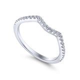 Gabriel & Co. 14k White Gold Contemporary Curved Wedding Band