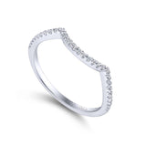 Gabriel & Co. 14k White Gold Contemporary Curved Wedding Band