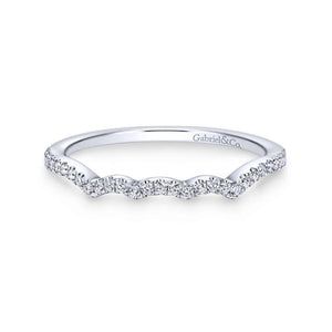 Gabriel & Co. 14k White Gold Contemporary Curved Wedding Band