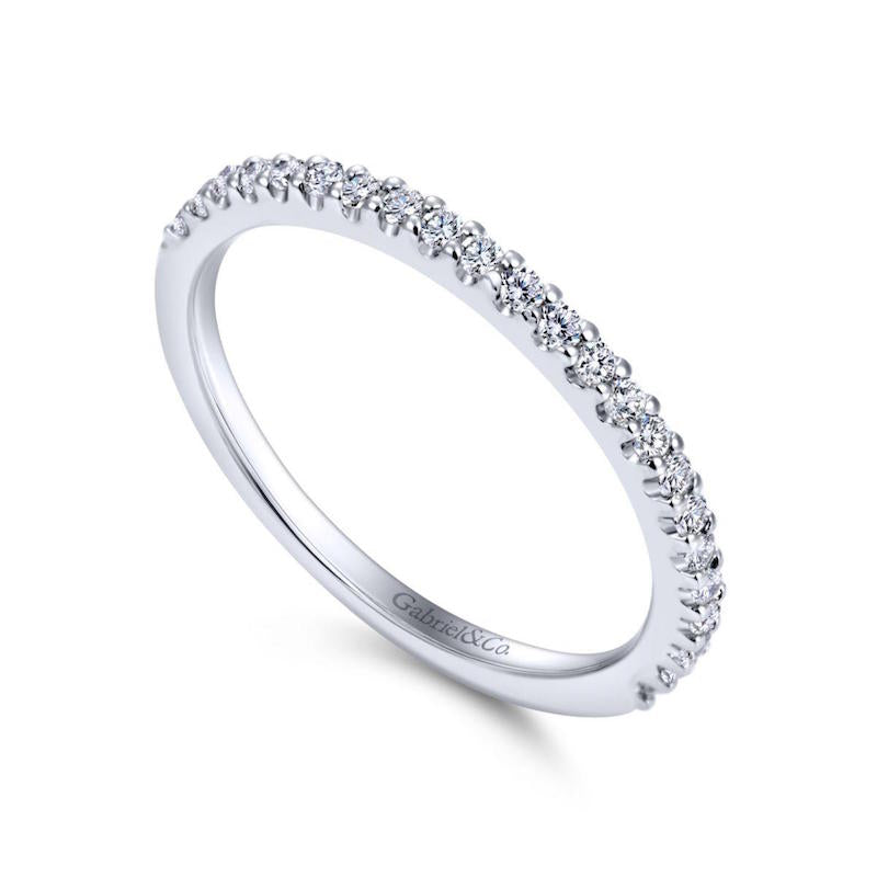 Gabriel & Co. 14k White Gold Contemporary Anniversary Wedding Band