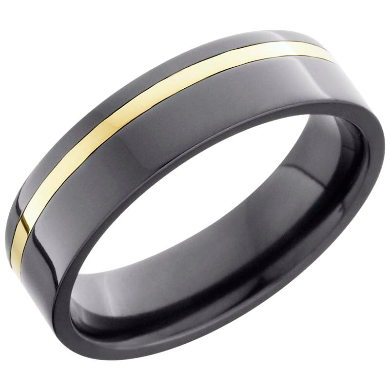 Lashbrook Black & Yellow Zirconium Men's Wedding Band