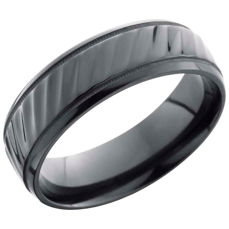 Lashbrook Black Zirconium 7mm Men's Wedding Band