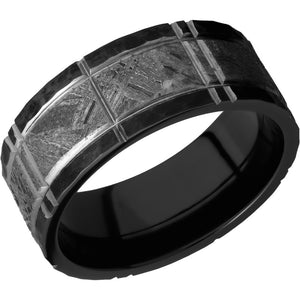 Lashbrook Black Zirconium Meteorite 8mm Men's Wedding Band